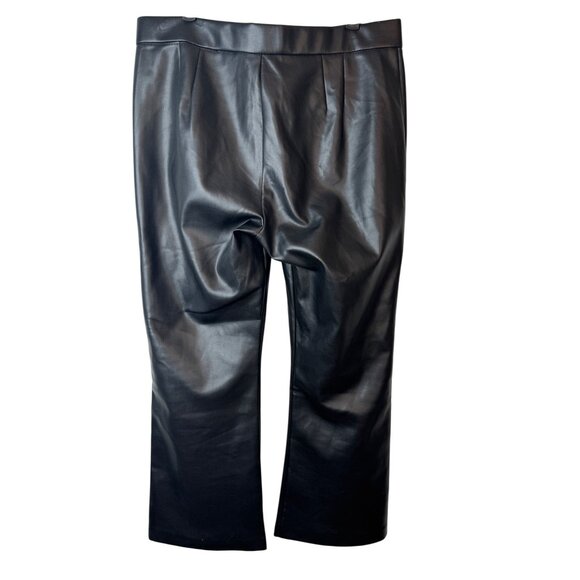 Zara Large Faux Leather Black Pants Wide Leg - Picture 15 of 16